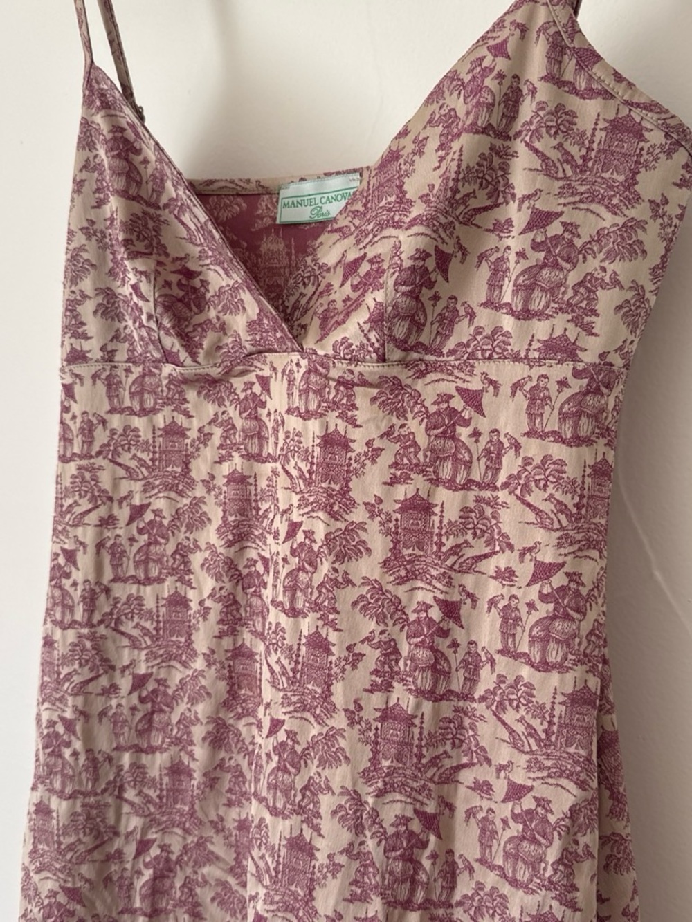 Rare Manuel Canovas “Pagoda Chinoiserie Toile-de-Jouy” Dress
